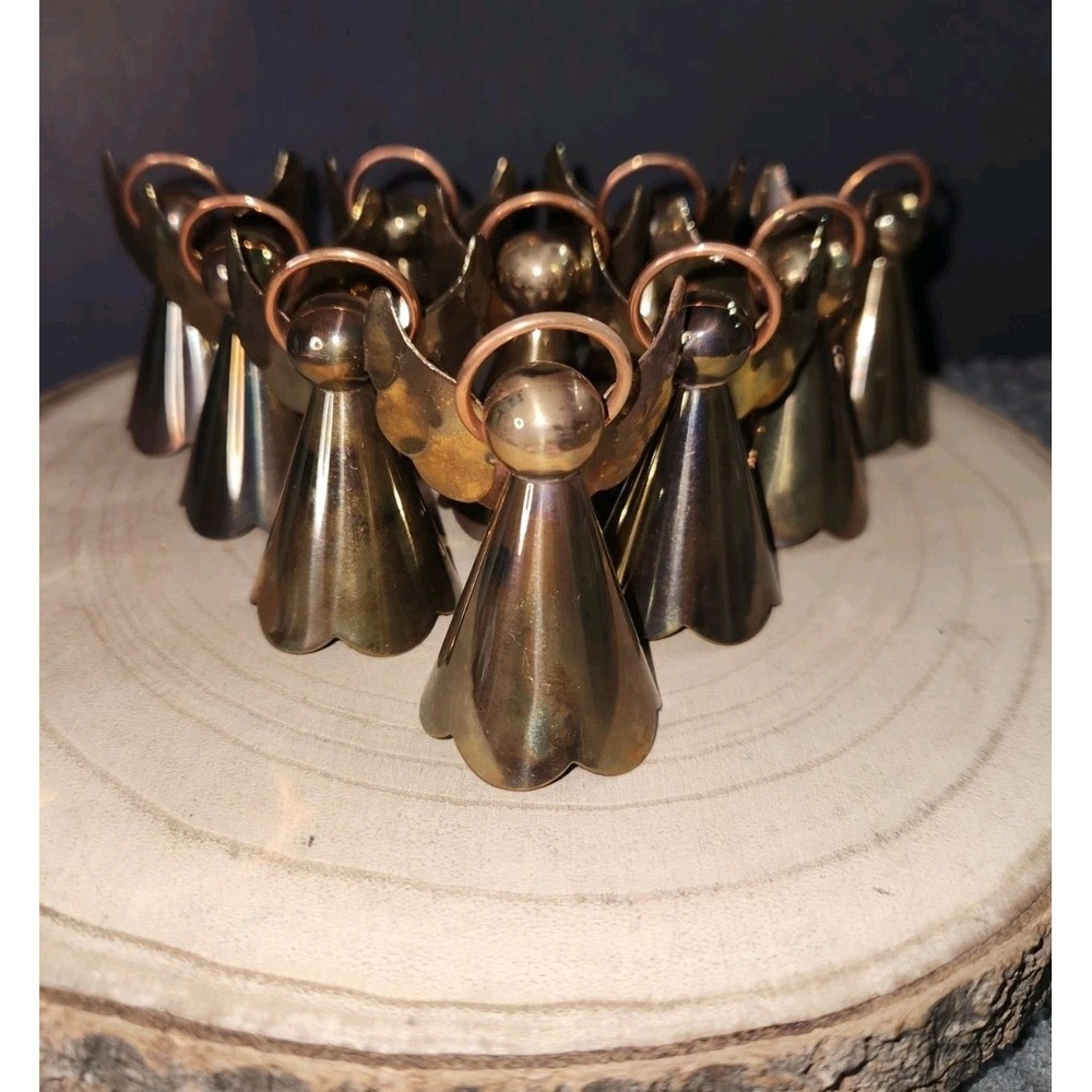 LOT‎ OF 10~ 2" Vintage Brass & Copper Angel Figurine Statue~Made In MEXICO